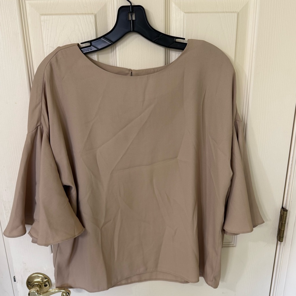 Dolman sleeve blouse, beige, M